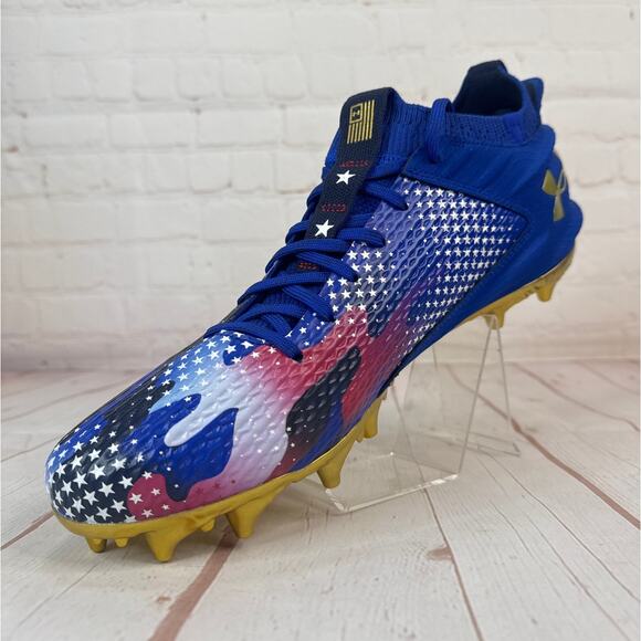 Under Armour Spotlight 4 MC USA Football Cleats Mens Size 12 (3027307-400) - Picture 4 of 10